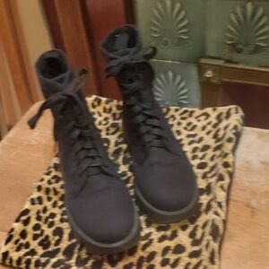 MIX NO 6 SIZE 8 Black Lace-Up Ankle Boots